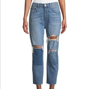 Women's Blue Josephina High-waist Patchwork Jeans